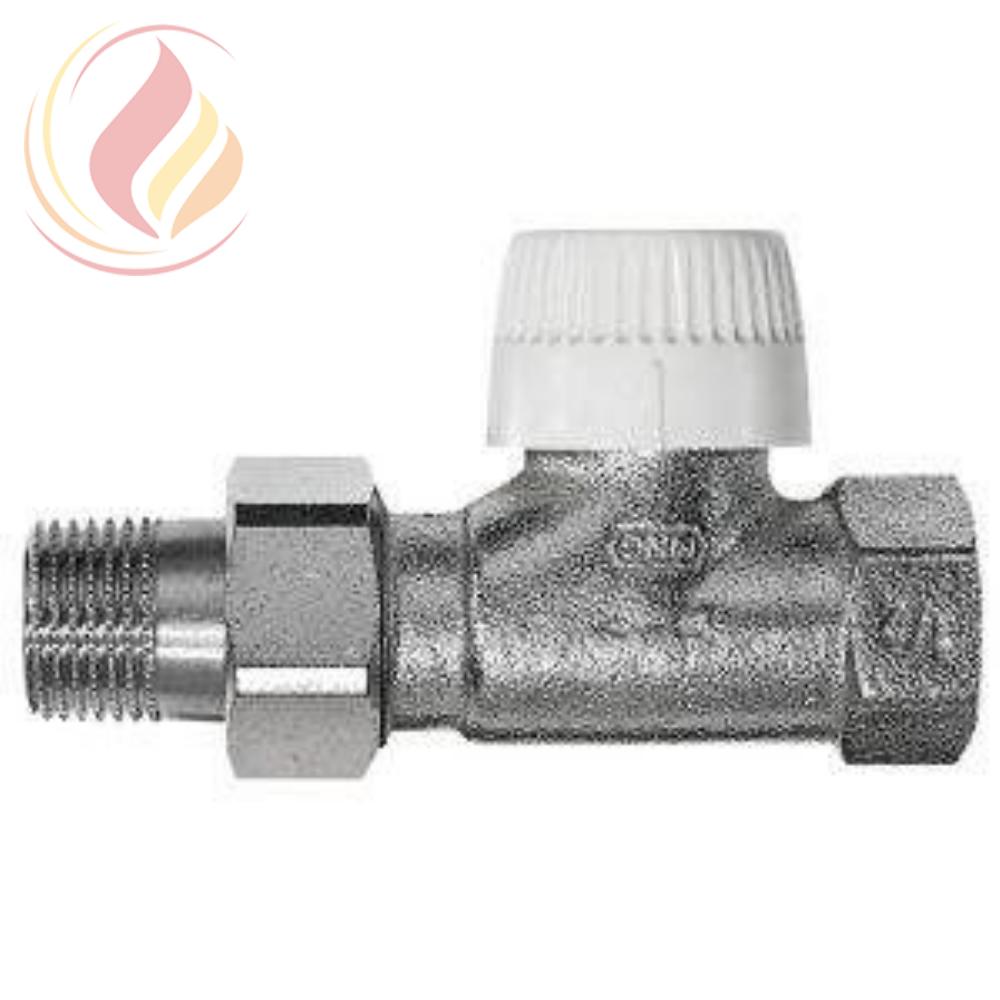 08202 Honeywell V2000DVS15 Клапан термостатический радиаторный прямой, 1/2", Kvs 0.75, Ру 10, 130 С, dPmax=1бар, с предварительной настройкой