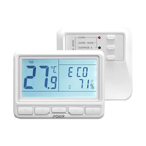 20468  POER PTC10PTR10_868 Термостат комнатный беспроводной в комплекте с реле, 868МГц, ПИД-регулирование, 7 дней, 230В, 5А, WiFi, android, IOS приложение